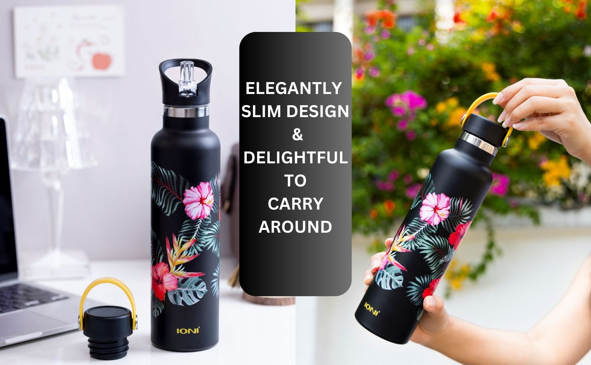 IONI's Black Hibiscus Water Bottle